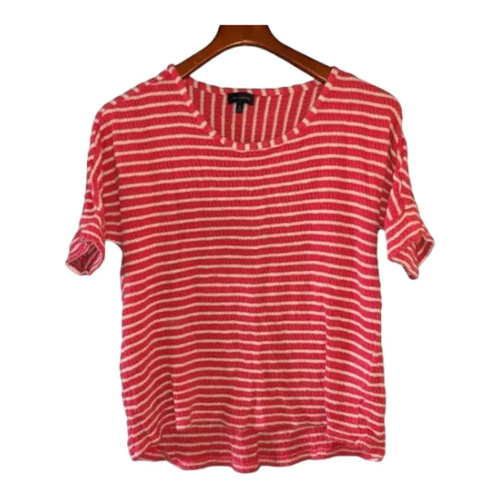 The Limited Coastal Striped Knit Short Sleeve Sweater Medium